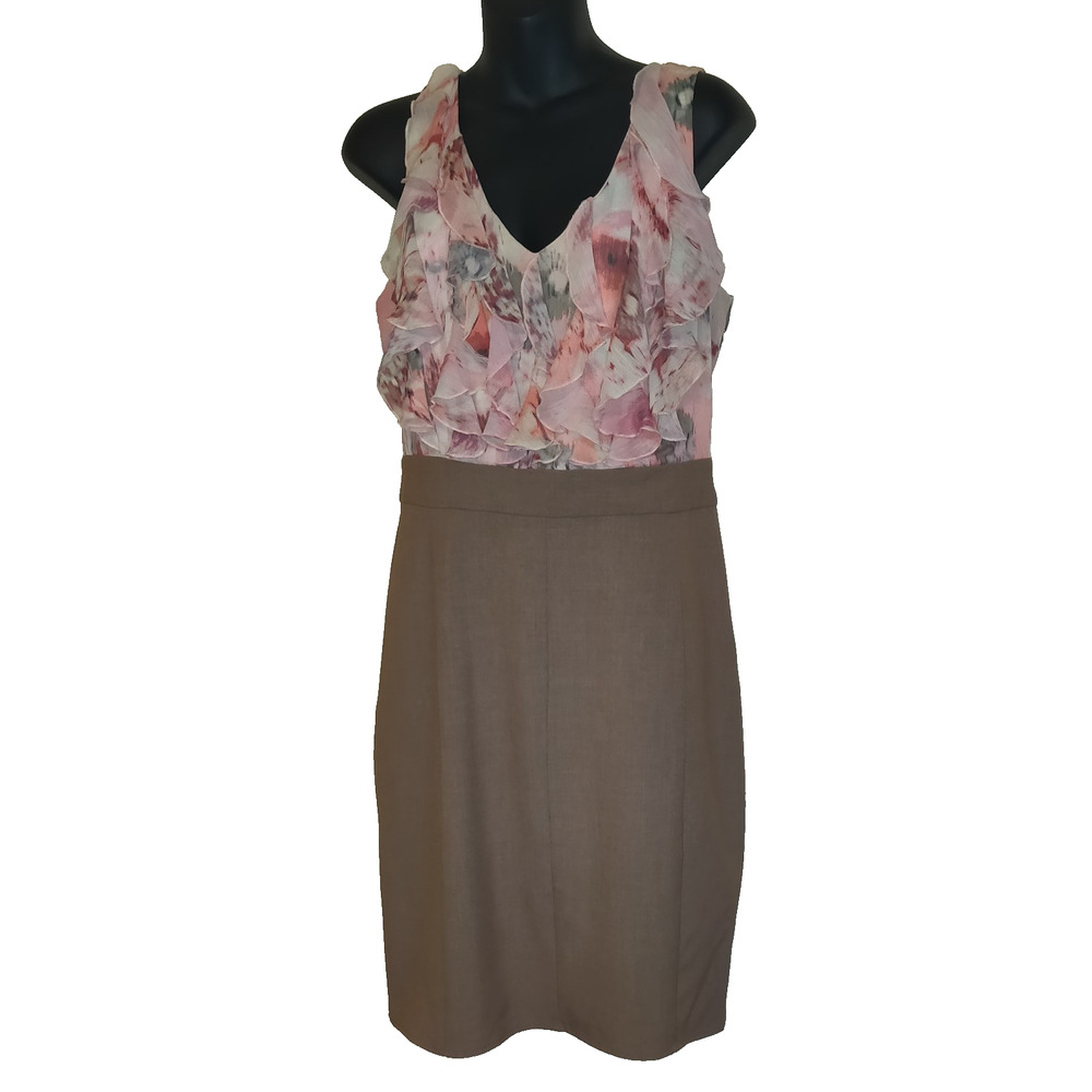 New York And Company Dress Womens LARGE Chiffon Ruffles Sleeveless Summer Classy - Picture 1 of 16